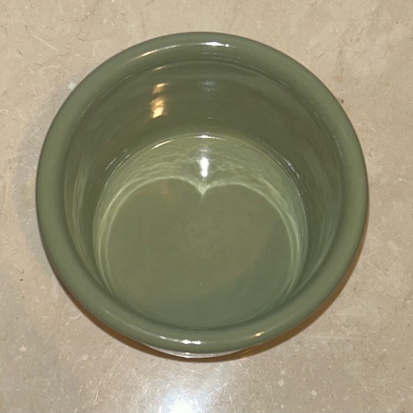 Longaberger, sage green, woven pottery crock. - Picture 4 of 10